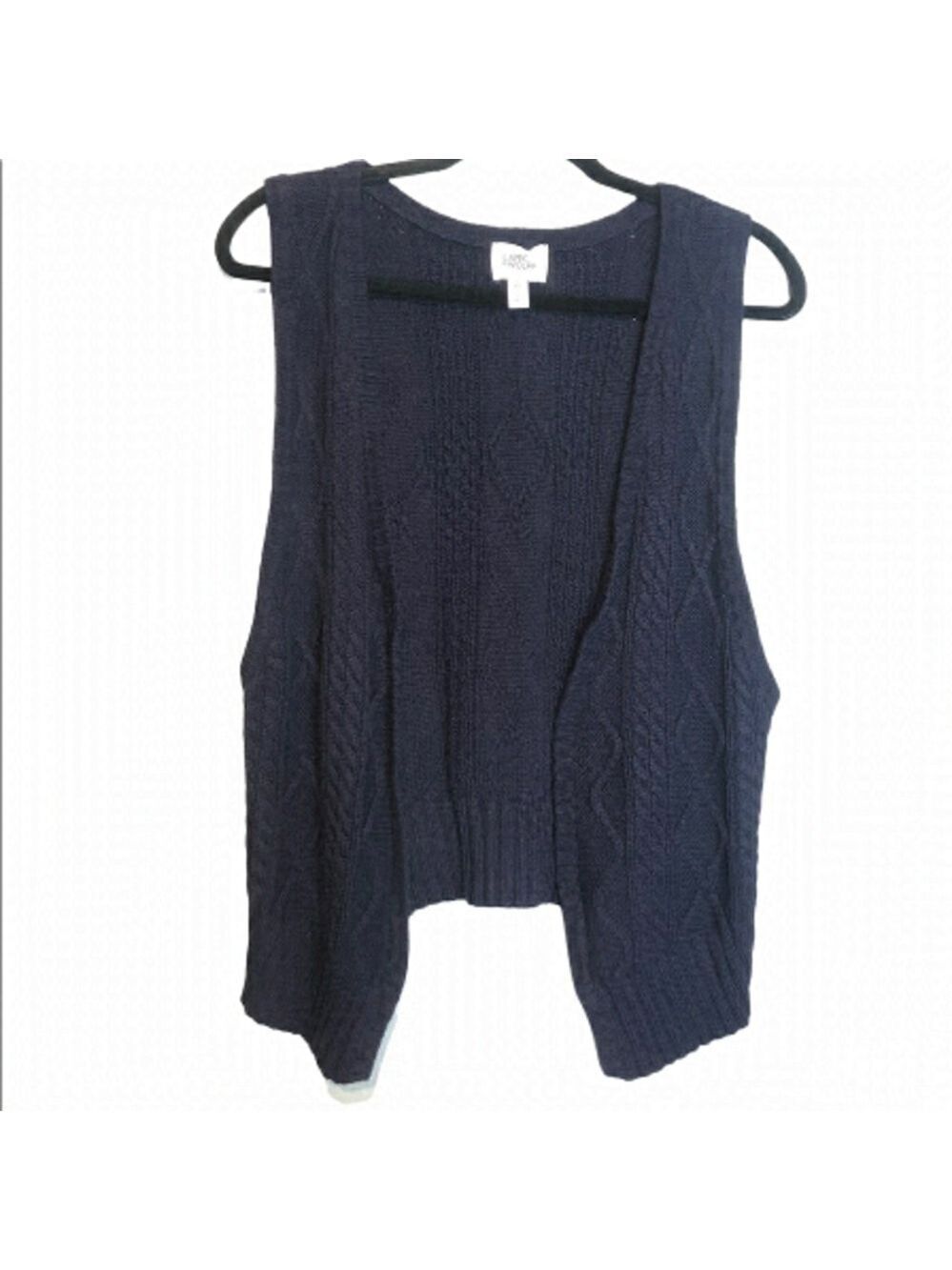 UO Lark & Wolff Cable Knit Open Front Vest, size M
